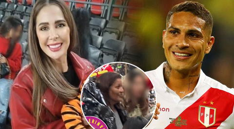 Ana Paula Consorte se distancia de Doña Peta en el estadio para alentar a Paolo Guerrero.