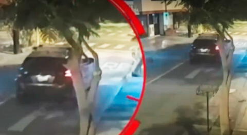 La camioneta negra le pertenece al acosador que ronda por una zona de Surco.