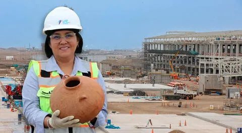 Arqueóloga muestra los restos prehispánicos hallados debajo del nuevo Aeropuerto Jorge Chávez.