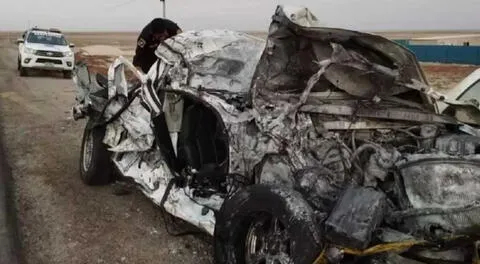 Totalmente destrozada quedó la camioneta que conducía la víctima.