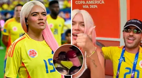 Karol G y Feid se besan públicamente por primera vez en la final de la Copa América