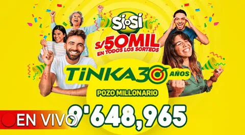 El pozo millonario de la Tinka se sorteará el miércoles 24 de julio a las 10:50 p.m.