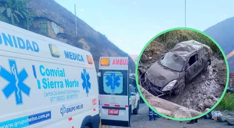 Así quedó el vehículo tras el accidente de carretera en Trujillo.