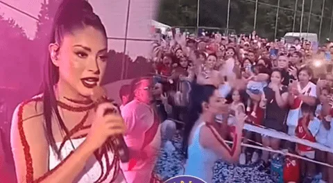 Pamela Franco tiene lleno total en concierto por Fiestas Patrias en Italia.