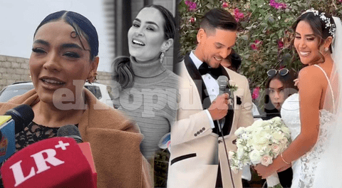 Cielo Torres, la única invitada de la farándula en la boda de Melissa Paredes y Anthony Aranda.