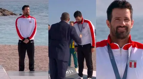 Stefano Peschiera recibió así su medalla de bronce y Perú volvió al podio olímpico en París 2024