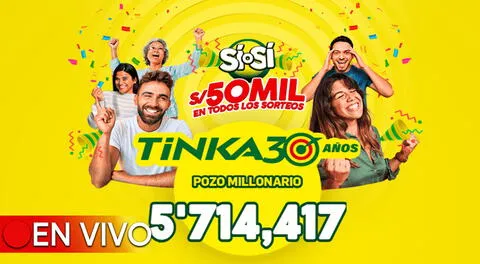 El pozo millonario de la Tinka se sorteará el domingo 25 de agosto a las 10:50 p.m.