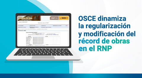 OSCE dinamiza la regularización en obras en el RNP