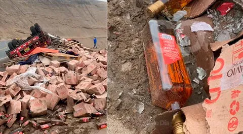 Tráiler con 31 toneladas de whisky se vuelca en el Serpentín de Pasamayo: Chofer se habría quedado dormido