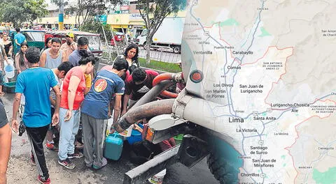 Corte de agua de Sedapal tras una emergencia.