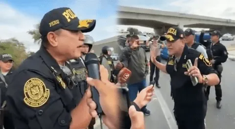 La reacción del Jefe de la PNP de Piura contra manifestantes