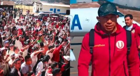 Hinchas cremas reciben a Universitario en la previo del partido ante Los Chankas en Andahuaylas.