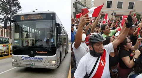 Algunas estaciones del Metropolitano estarán cerrados debido a la gran cantidad de manifestantes en las principales calles en el Centro de Lima.