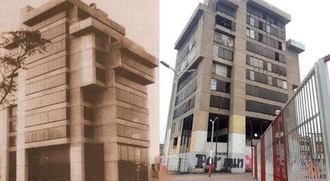 Moderno edificio de los años 70, luce hoy en situación de abandono