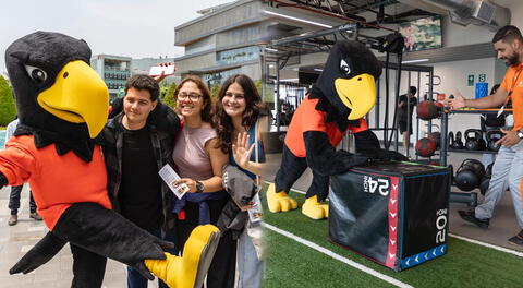 La Universidad de Lima presentó su águila ante los estudiantes.