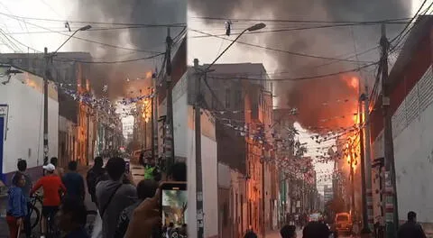 La Victoria: gigantesco incendio se viene registrando al costado del centro comercial Antonio Raymondi