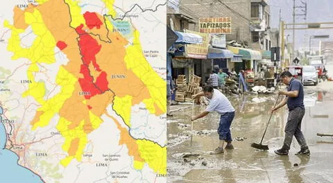 Senamhi emitió una alerta roja en tres regiones debido a la posibilidad de activación de huaicos por las intensas lluvias.