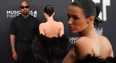 Bianca Censori aparece completamente desnuda junto a Kanye West en los Grammy 2025.