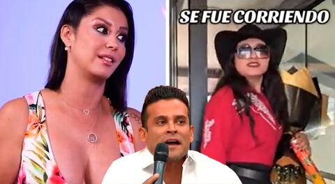 Karla se mostró incómoda por sorpresa de 'La Patrona' que le enviaron a Christian Domínguez