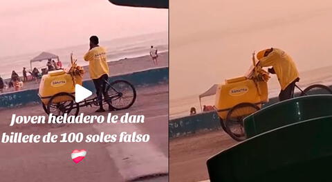 Joven rompe en llanto tras recibir billete de S/100 falsos.