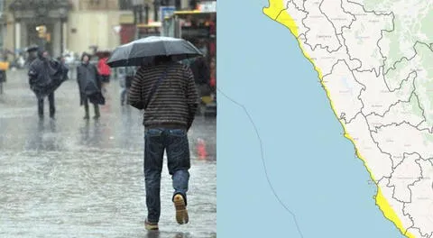 Alerta amarilla por fuertes vientos y lloviznas afecta varias regiones, según Senamhi.
