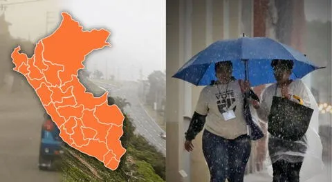 Conoce cuáles son las regiones que entrarán en alerta naranja desde el domingo 1 de junio, según Senamhi.