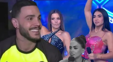 Mario Irivarren reacciona al ingreso de Vania Bludau.