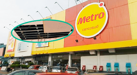 Parte del techo de METRO colapsa y supermercado fue clausurado temporalmente en Plaza Lima Sur