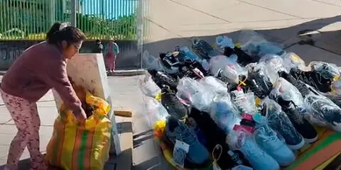 Un singular robo en Huancayo dejó ver a dos ladores robando zapatillas, pero, no notaron que era de un solo pie