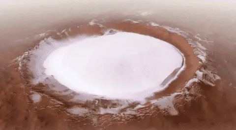 Científicos descubren glaciares en Marte que superan el 80% de agua.