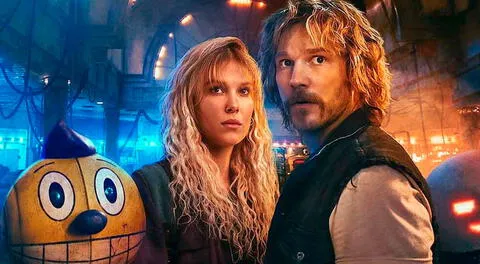 Millie Bobby Brown y Chris Pratt protagonizan la película 'Estado Eléctrico'. Foto: Netflix