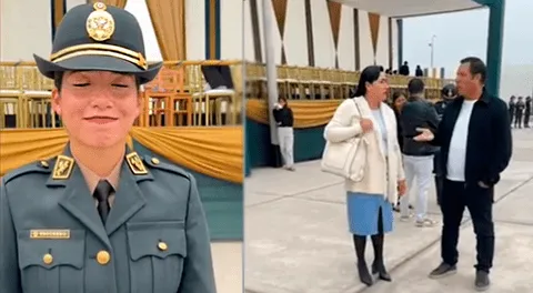 Joven peruana orgullosa se gradúa de policía e invita a sus padres divorciados a ceremonia y en redes bromean