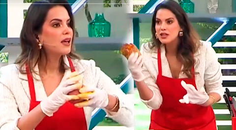 Valeria Piazza pasa ROCHE al intentar preparar en vivo pan con chicharrón y todo SALE MAL: "Ayúdame..."
