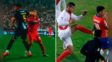 Carlos Zambrano volvió a agredir a Charles Aránguiz en el Alianza Lima vs U de Chile. Foto: captura/TNT Sports