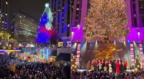 Nueva York: así fue el encendido del árbol de Navidad 2023 del Rockefeller Center que emocionó a todos