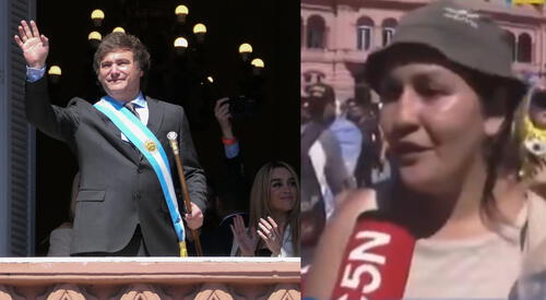 Javier Milei juró como nuevo presidente de Argentina y ciudadana se quiebra EN VIVO por una razón
