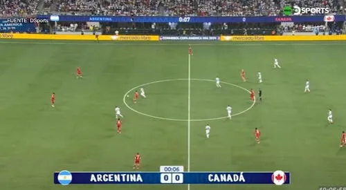 ¡Ese era gol! Ángel Di María falló el 1-0 tras un mano a mano con el arquero de Canadá