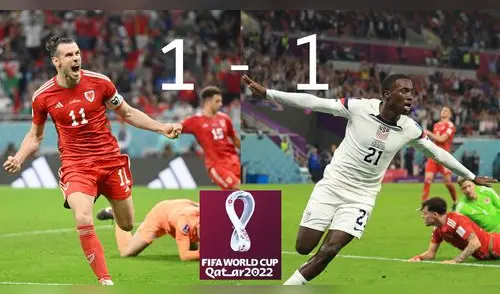 Primer empate en Qatar 2022: Estados Unidos 1- 1 Gales Primer empate en Qatar 2022: Estados Unidos 1- 1 Gales