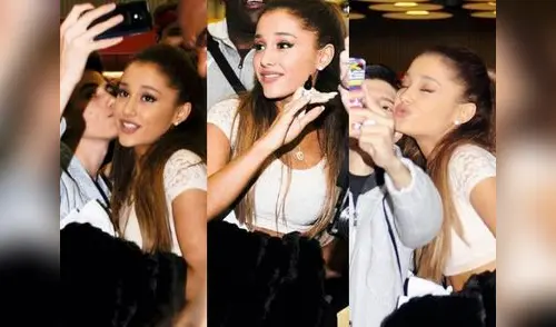 La cantante se tomó selfies con sus fanaticos en el aeropuerto Barajas. elpopular.pe