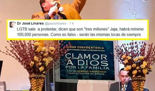 José Linares muestra postura radical en Twitter. elpopular.pe