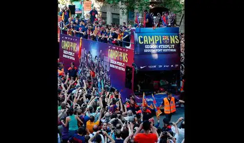 Blaugranas celebran el triplete elpopular.pe