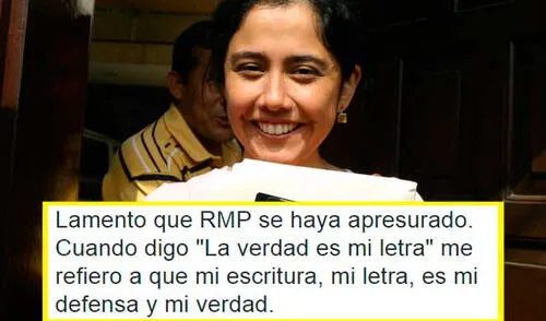 Nadine Heredia y su más reciente tuit sobre el caso de las agendas. elpopular.pe