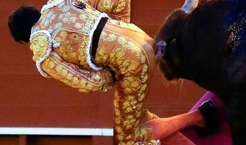 Así fue la cornada que recibió este domingo Andrés Roca Rey. elpopular.pe