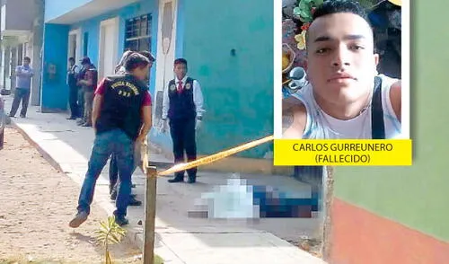 El lugar donde sucedió el intento de robo y en el piso el cuerpo del delincuente fallecido elpopular.pe