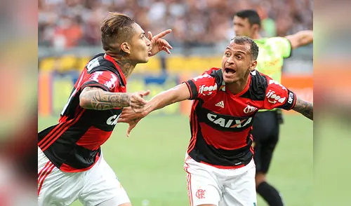 La celebración de guerrero tras conseguir el empate que salvó a su equipo de la derrota ante el Atlético Mineiro elpopular.pe