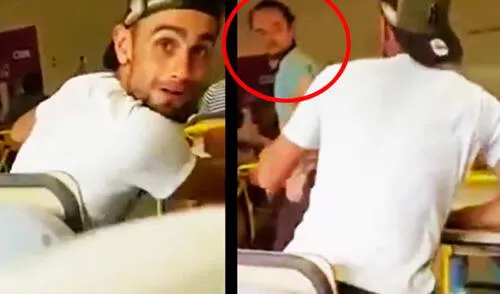 El muchacho intentó defender a su compañera, pero fue golpeado nuevamente. elpopular.pe