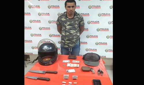 Tenía 2 cuchillos y envoltorios de droga elpopular.pe