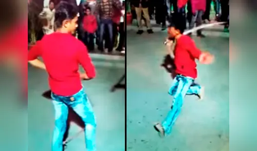 El hombre hizo un mal movimiento en la demostración elpopular.pe