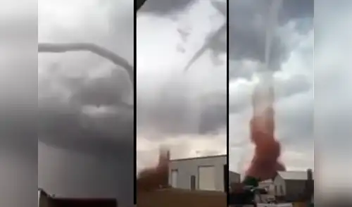 El tornado sorprendió a la población mexicana por tener la figura de una culebra elpopular.pe