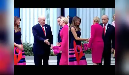 Presidente Donald Trump se queda con la mano en el aire elpopular.pe